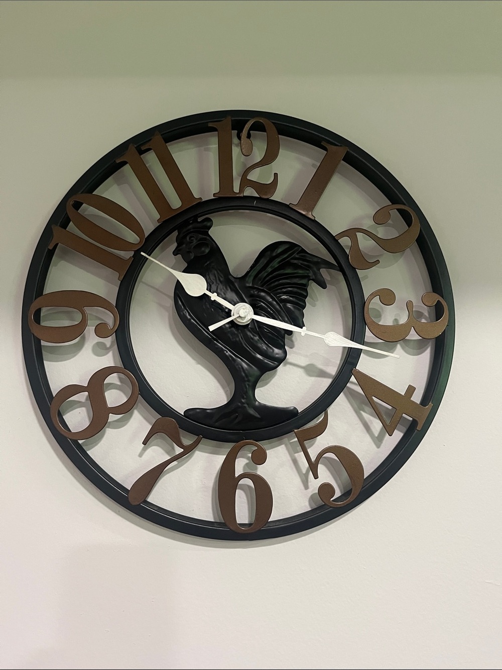 Metal Rooster Wall Clock
